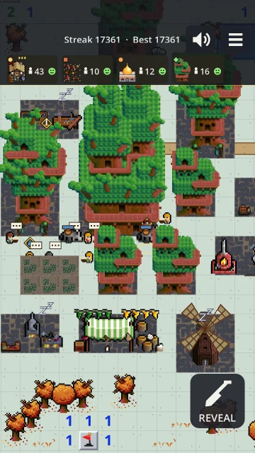An Elf village of tree houses on a market evening, a stall with goods and a windmill nearby